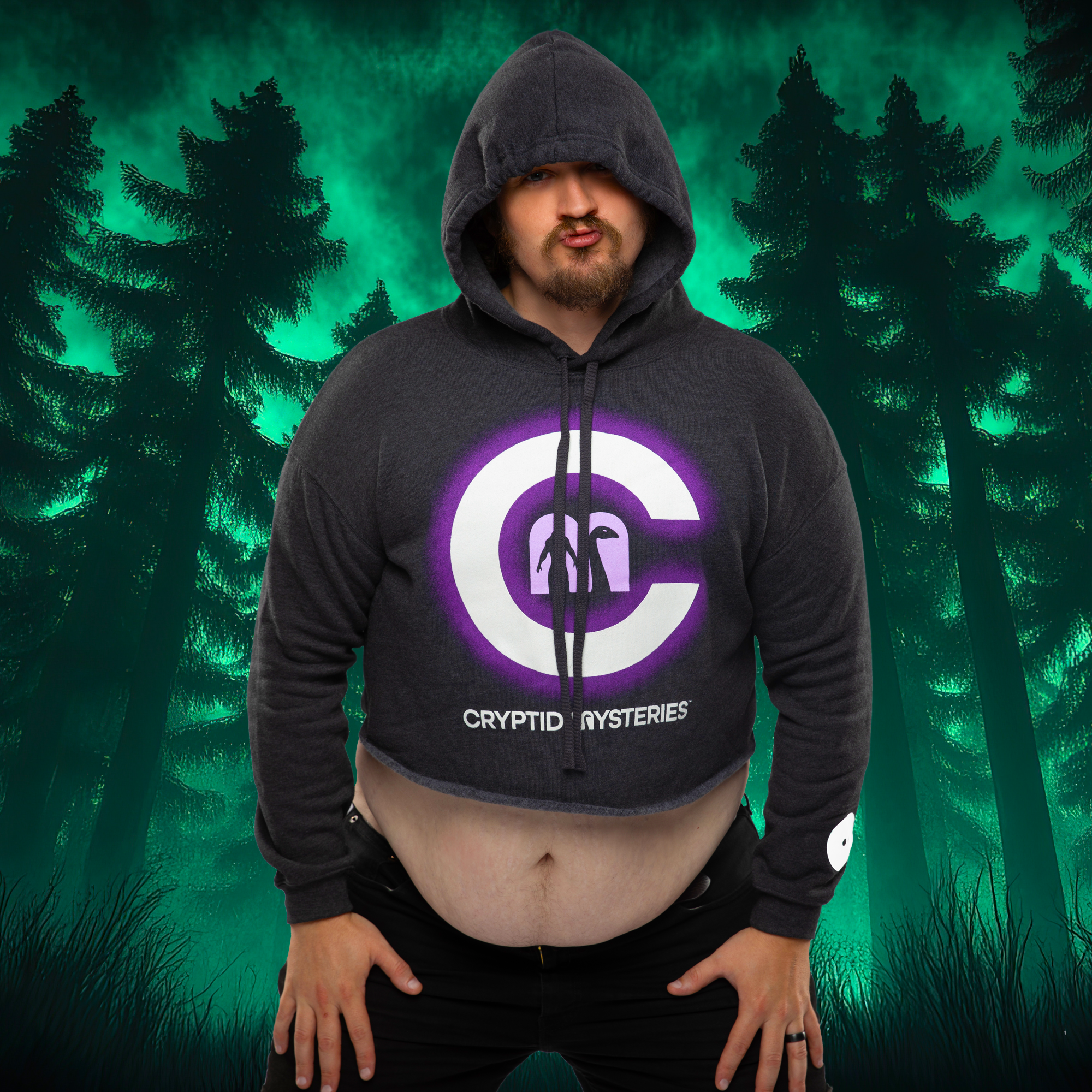 Cryptid Mysteries Crop Top - Grey
