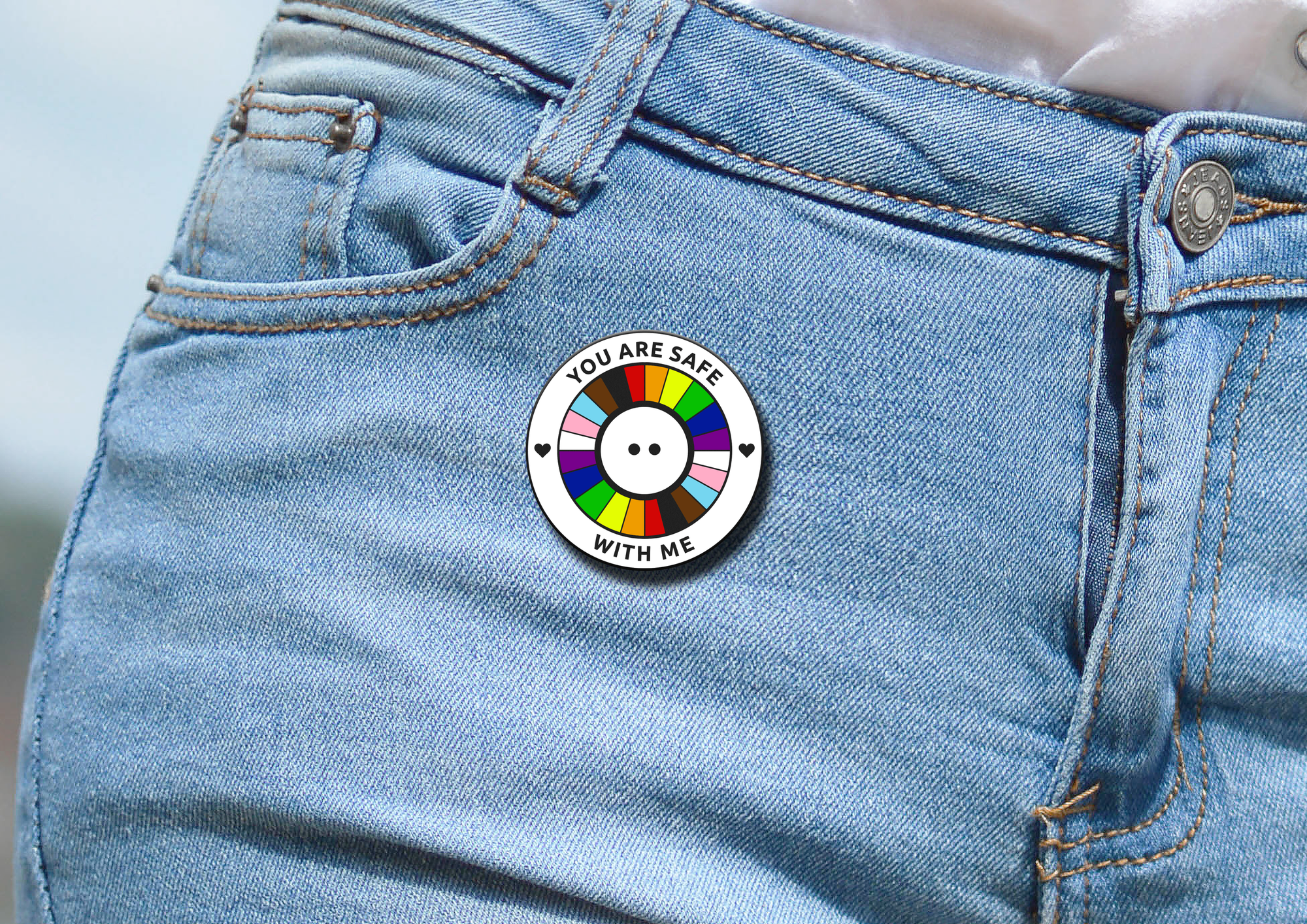 You Are Safe With Me Enamel Pin